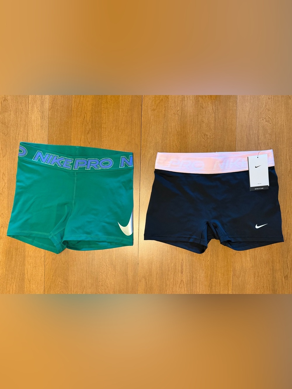 Nike Pro Women’s Performance Shorts - Teal Green & Black/ Pink